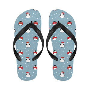 Cute penguin christmas snow pattern Unisex Flip Flops