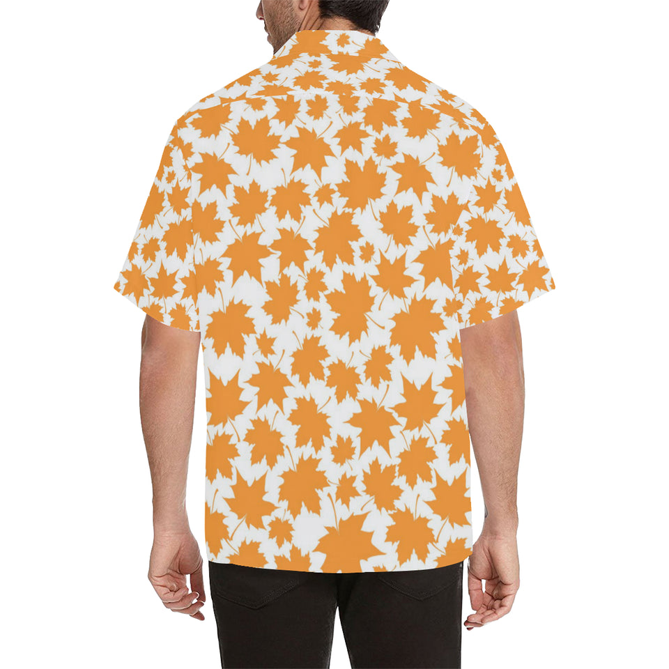 Orange Maple Leaf pattern Men's All Over Print Hawaiian Shirt