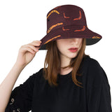 Boomerang Australian aboriginal ornament circle bl Unisex Bucket Hat