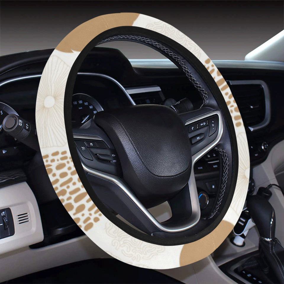 Gold Texture mushroom pattern Car Steering Wheel Cover