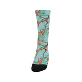 Monkey Palm tree background Crew Socks