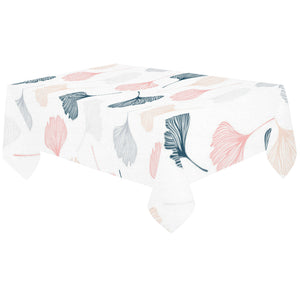Black Gray Cream coral ginkgo leaves pattern Tablecloth