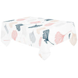 Black Gray Cream coral ginkgo leaves pattern Tablecloth