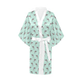 Kangaroo pattern background Women's Short Kimono Robe