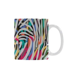 Colorful zebra skin pattern Classical White Mug (Fulfilled In US)