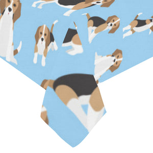 Beagle dog blue background pattern Tablecloth