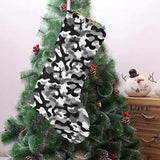 Black white camouflage pattern Christmas Stocking