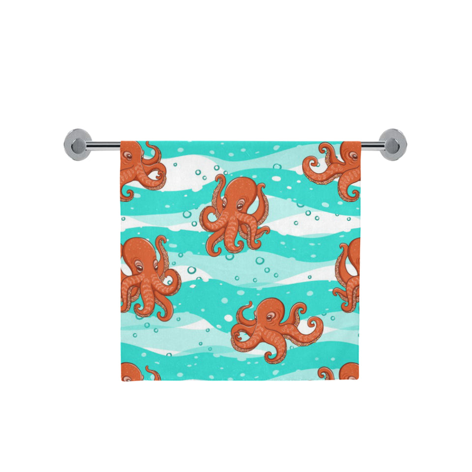 Octopuses sea wave background Bath Towel