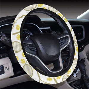 Tennis Pattern Print Design 02 Car Steering Wheel Cover