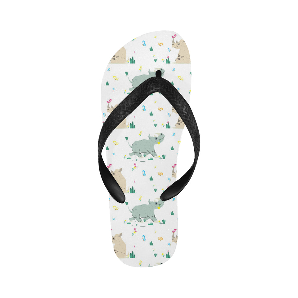 Cute Rhino pattern Unisex Flip Flops