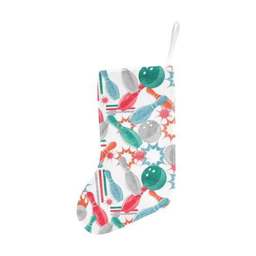 Watercolor bowling pattern Christmas Stocking
