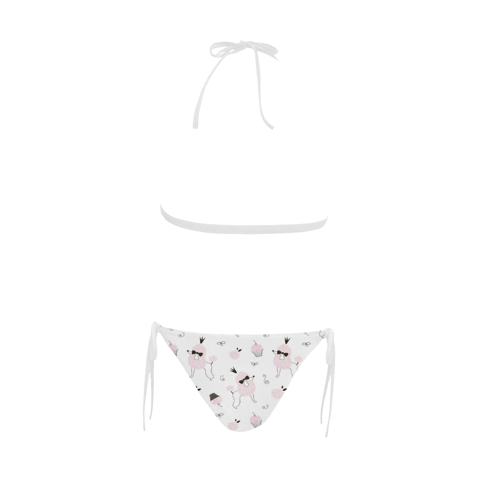 Poodle dog rose cake pattern Sexy Bikinis Two-Piece Swimsuits