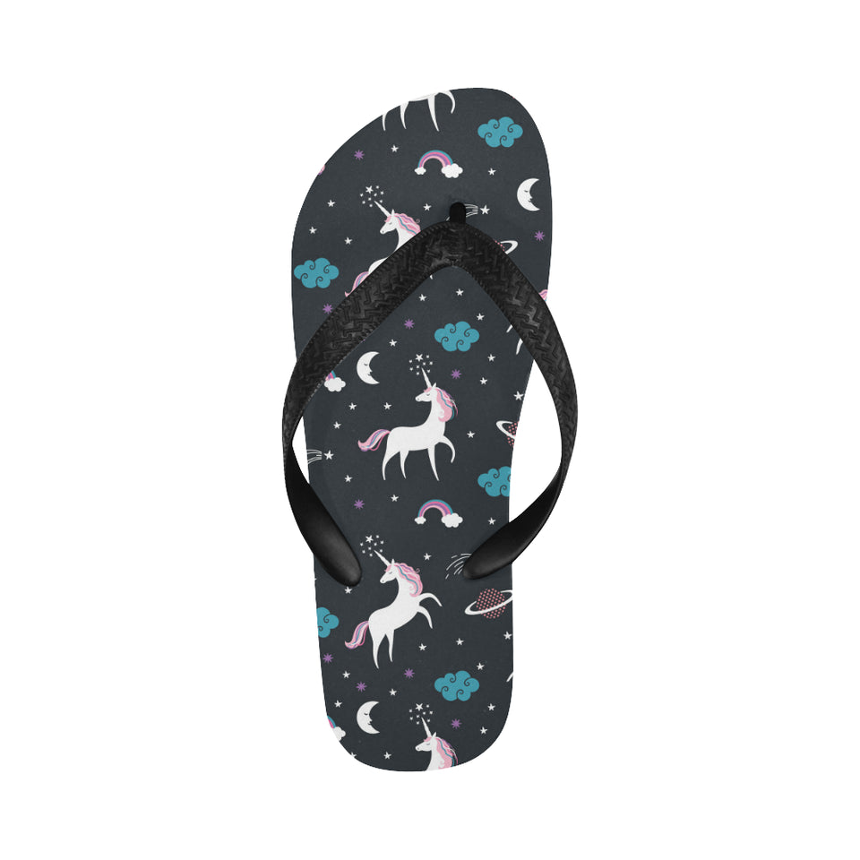 unicorn rainbows moon clound star pattern Unisex Flip Flops