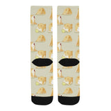 Cute fat shiba inu dog pattern Crew Socks