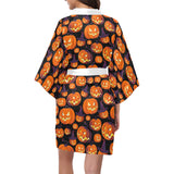 Halloween Pumpkin pattern Women's Short Kimono Robe
