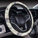 Pigeon Pattern Print Design 04 Car Steering Wheel Cover