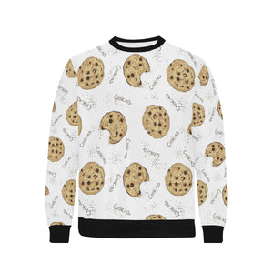 Sketch style cookie pattern Men's Crew Neck Sweatshirt