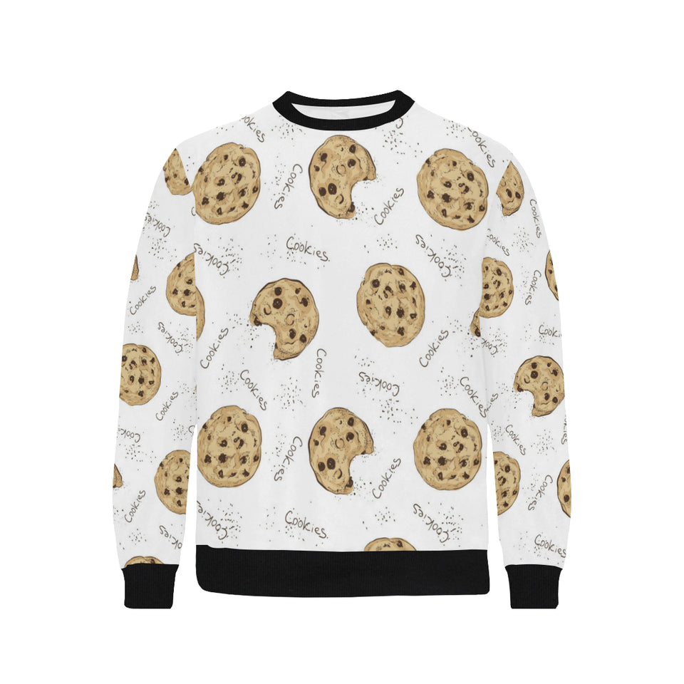 Sketch style cookie pattern Men's Crew Neck Sweatshirt