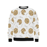 Sketch style cookie pattern Men's Crew Neck Sweatshirt