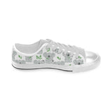 Hand drawn Koala leaves pattern Men's Low Top Canvas Shoes White