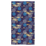 Blue japanese pattern cloud wave flower Bath Towel