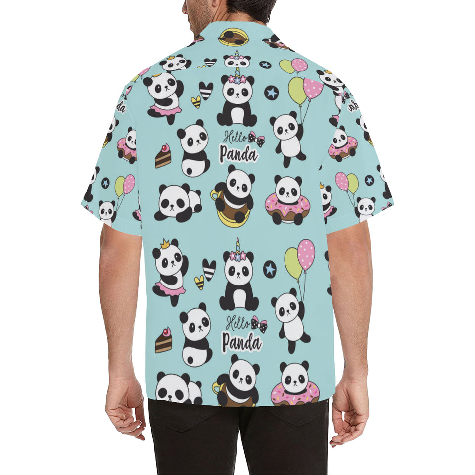 Cute baby panda pattern Men's All Over Print Hawaiian Shirt