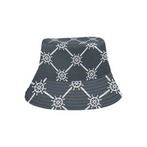 nautical steering wheel rope pattern Unisex Bucket Hat