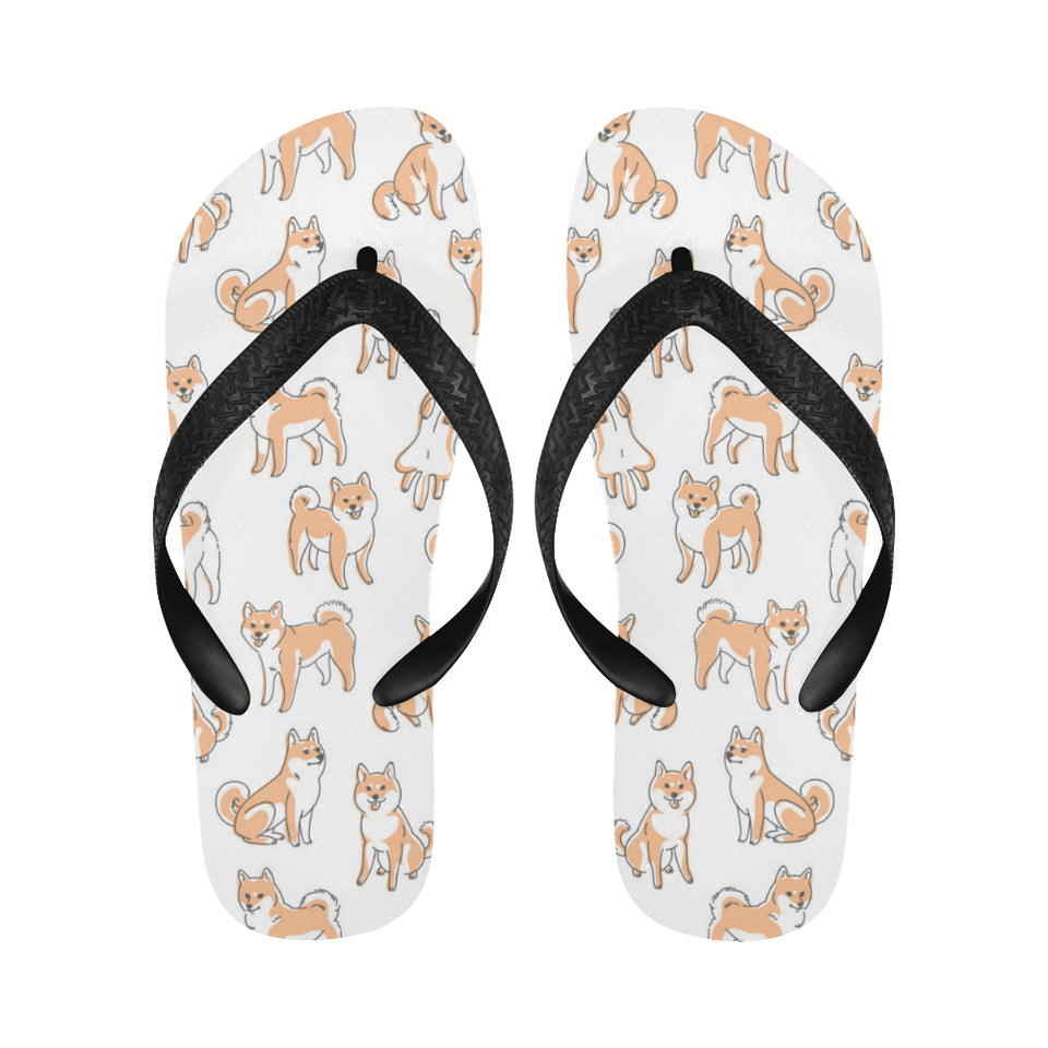 shiba inu dog pattern Unisex Flip Flops