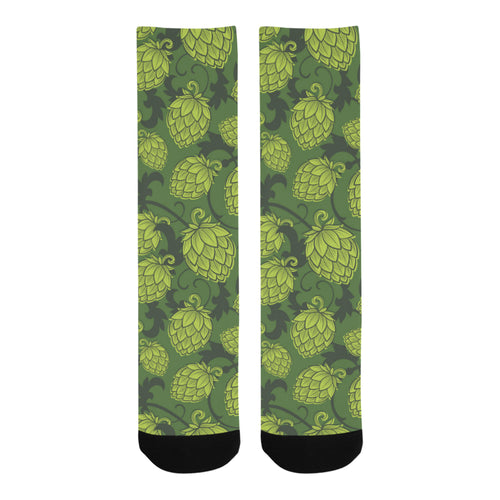 Hop pattern Hop cone background Crew Socks