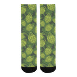 Hop pattern Hop cone background Crew Socks