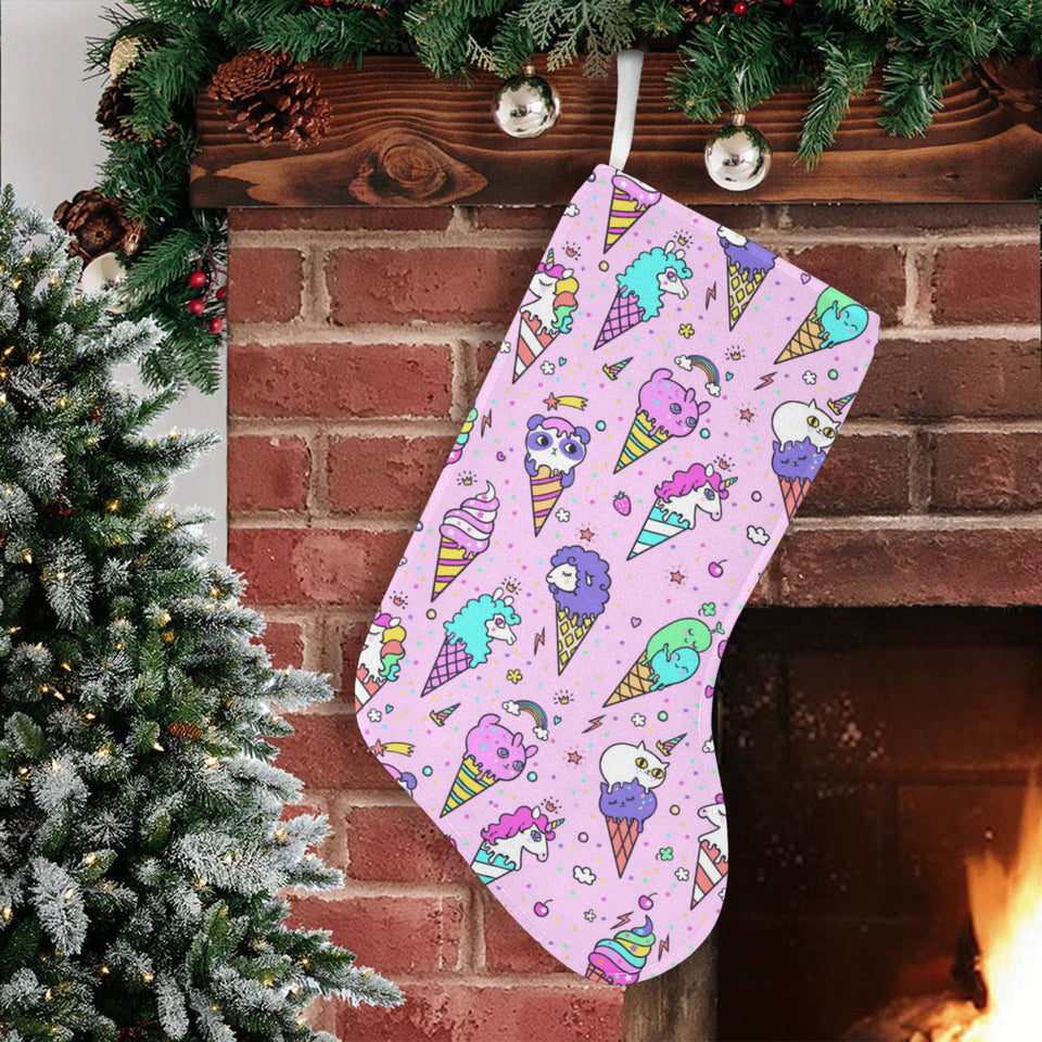 Cute ice cream cone animal pattern Christmas Stocking