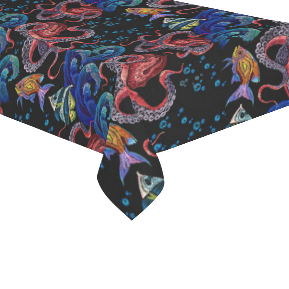 Octopus sea wave tropical fishe pattern Tablecloth