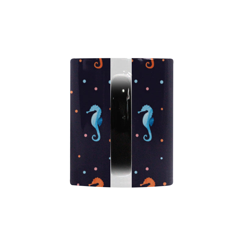 Watercolor colorful seahorse pattern Morphing Mug Heat Changing Mug