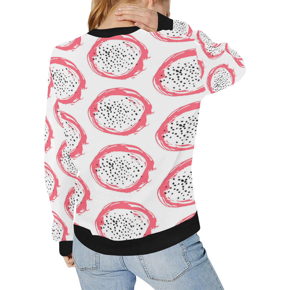Hand drawn dragon fruit Women's Crew Neck Sweatshirt