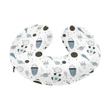 Hand drawn space elements space rocket star planet U-Shaped Travel Neck Pillow