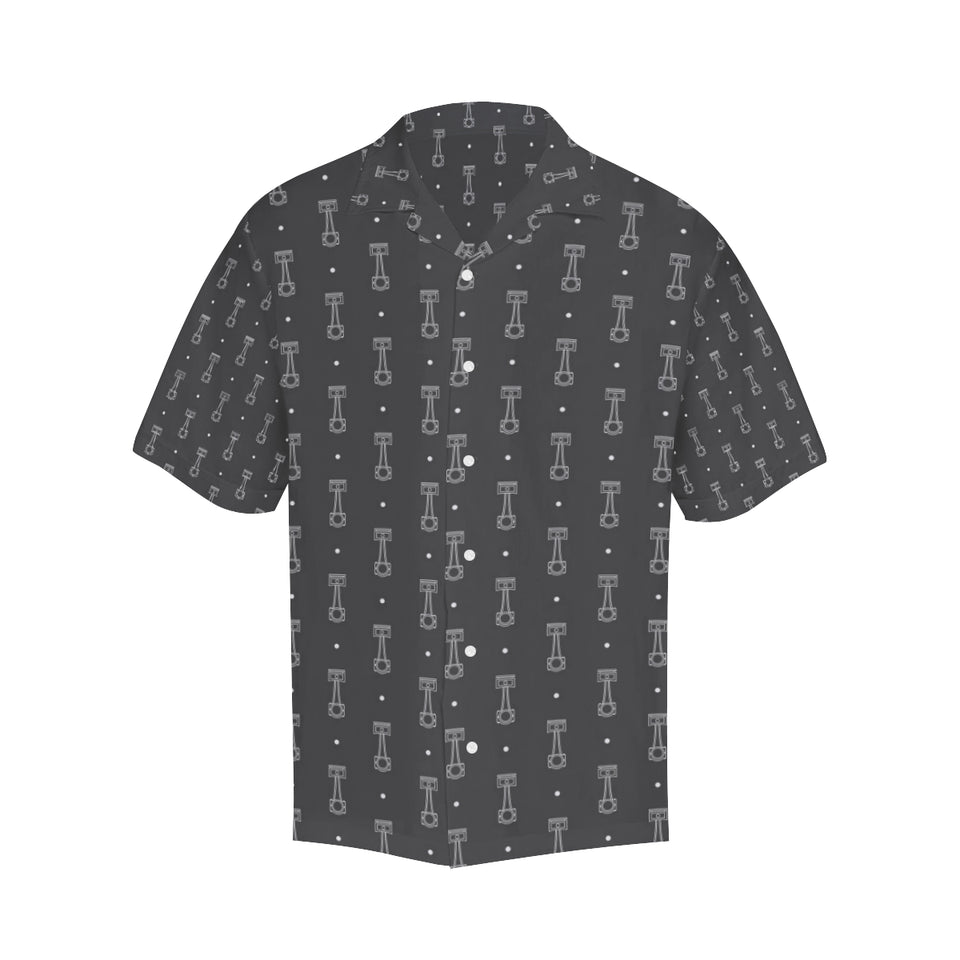 Engine Piston Black Background Pattern Print Desig Men's All Over Print Hawaiian Shirt (Model T58)