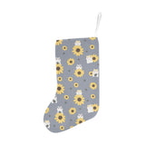 Cute hamster sunflower pattern background Christmas Stocking