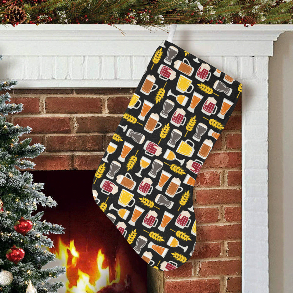 Beer type pattern Christmas Stocking