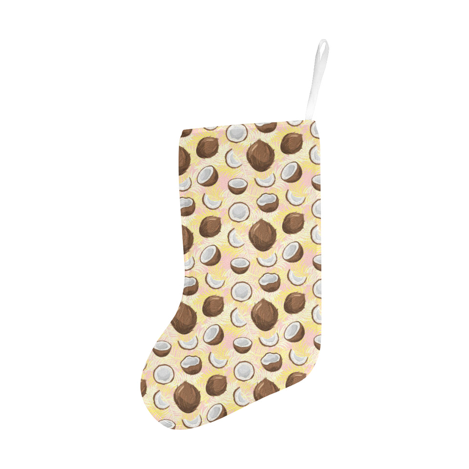 Coconut Pattern Print Design 05 Christmas Stocking