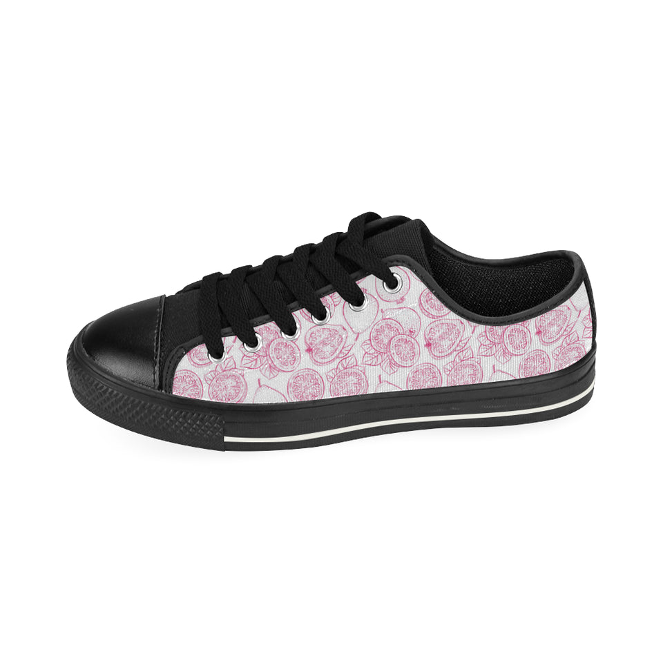 Sketch guava pattern Men's Low Top Canvas Shoes Black