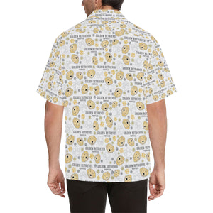 Golden Retriever Pattern Print Design 04 Men's All Over Print Hawaiian Shirt (Model T58)