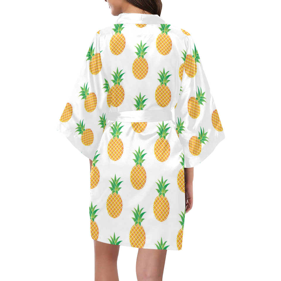 Pineapples pattern Women's Short Kimono Robe