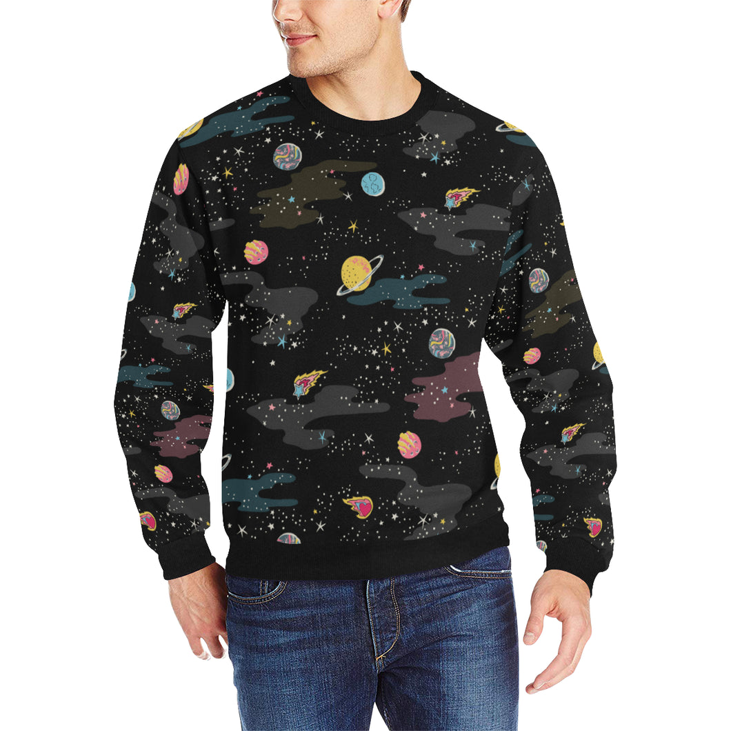 space pattern Men's Crew Neck Sweatshirt