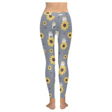 Cute hamster sunflower pattern background Women's Legging Fulfilled In US