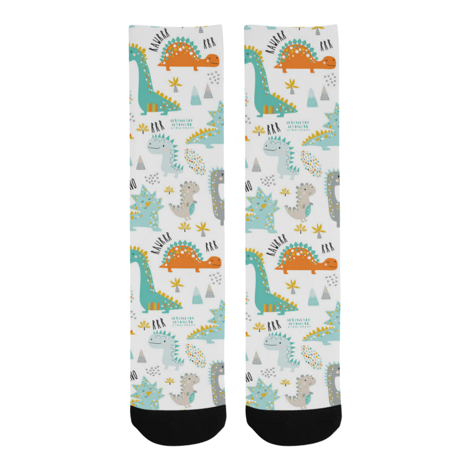 Cute funny kids dinosaurs pattern Crew Socks