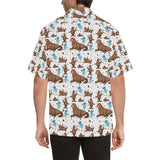 sea lion Seals jellyfish pattern Men's All Over Print Hawaiian Shirt
