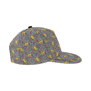 Cute yellow monkey leaves pattern All Over Print Snapback Cap