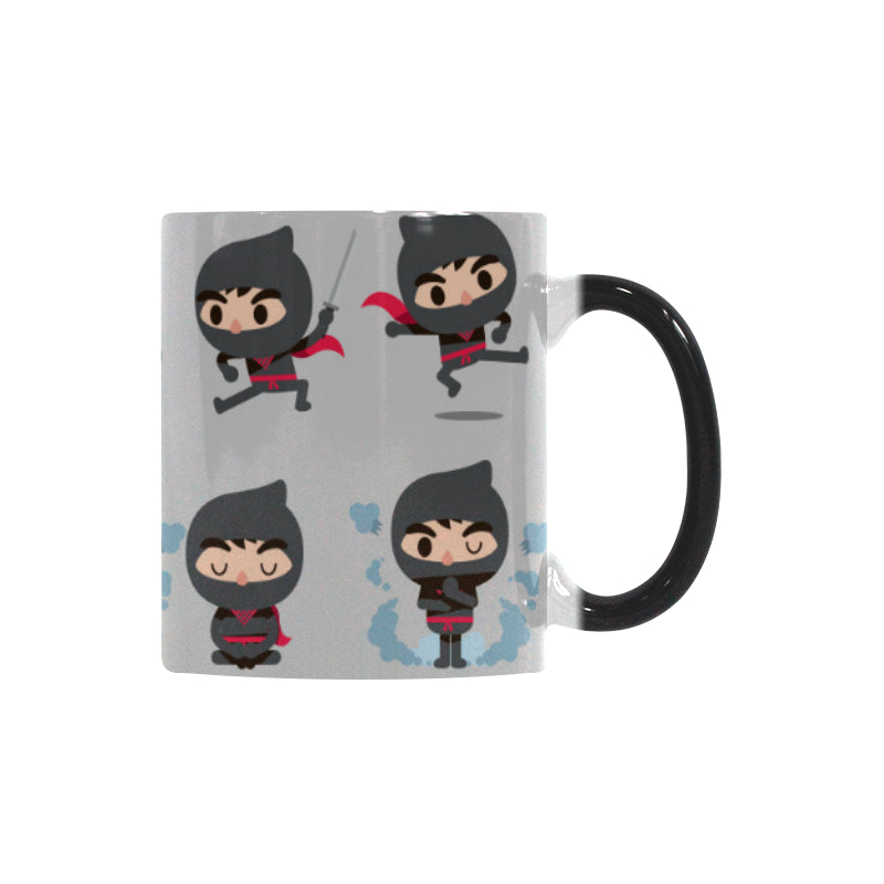 Cute ninja pattern Morphing Mug Heat Changing Mug