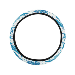 Coral Reef Pattern Print Design 01 Car Steering Wheel Cover