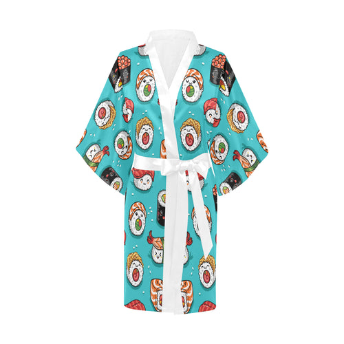 Cute sushi pattern Women's Short Kimono Robe